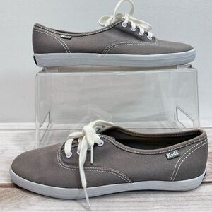 Keds Original Classic Gray Sneakers Canvas Fabric Old School 80s Inspired Retro